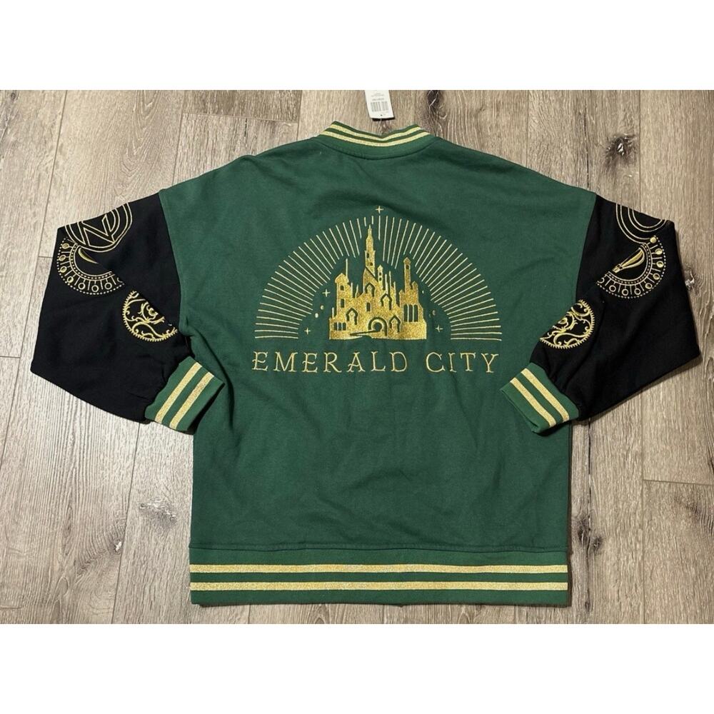 Hot Topic Wicked Emerald City Varsity Jacket NWT XS